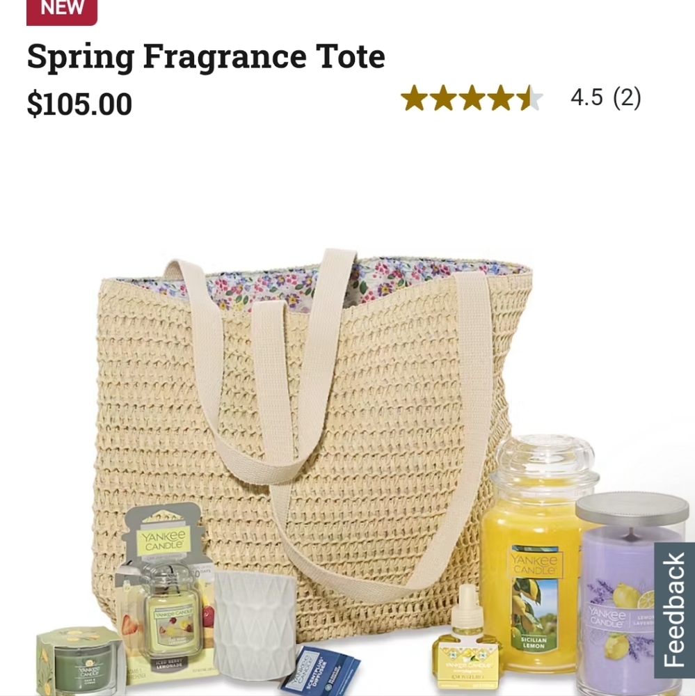 Yankee Beige Woven Tote with Candle Set